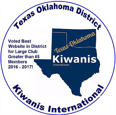 Texas and Oklahoma Kiwanis District Logo - Voted Best Website in District for Large Clubs with more than 45 members year 2016-2017
